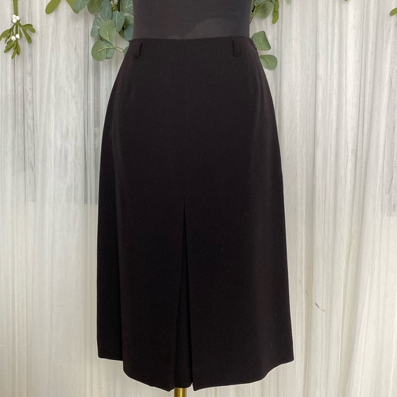 Vintage Jaeger skirt 100% wool dark brown, A-line! 1 pleat front & back! Size 8 - Picture 1 of 16